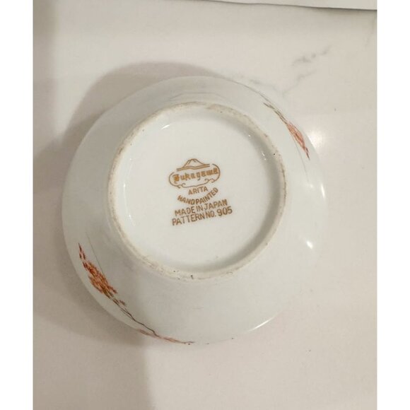 VINTAGE JAPANESE COVERED BOWL FUKAGAWA ARITA PINE CONE #905 COVERED DISH  W LID - Picture 3 of 7